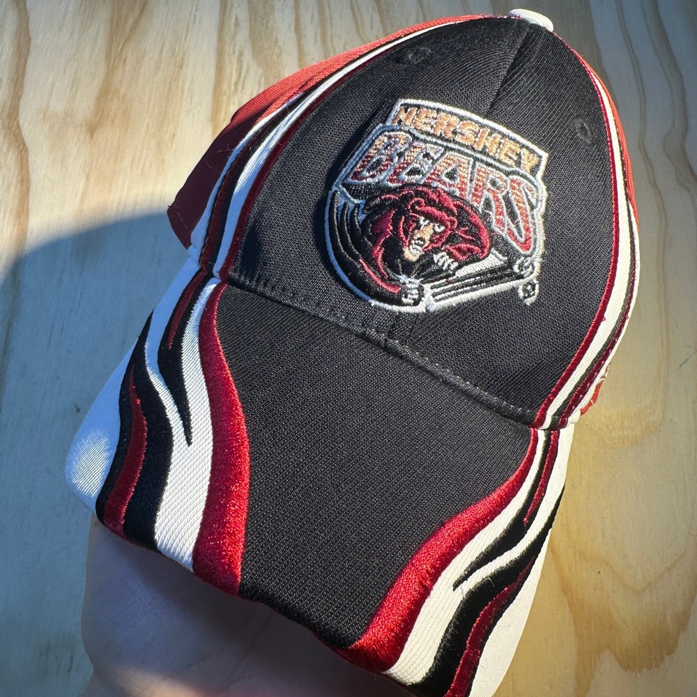 Reebok Hershey Bears AHL Hockey Hat Red Black White Embroidered Cap L/XL